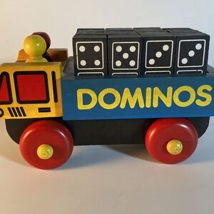 Montogomery Schoolhouse Colorful Wooden Domino Truck Toy